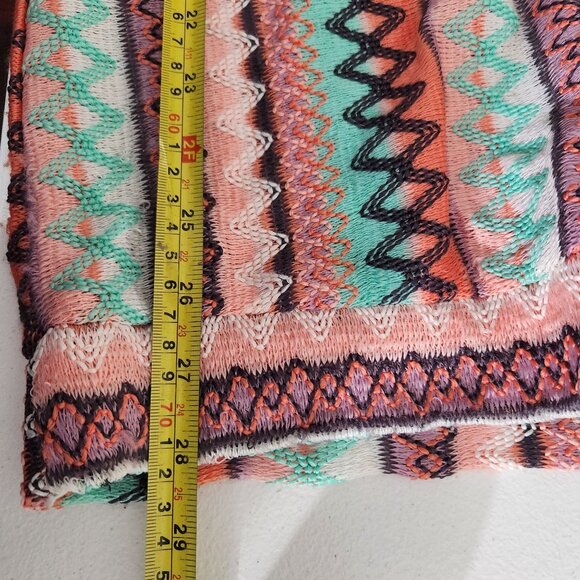 Signature 8 Colorful Knit Cardigan Sweater Zigzag Medium Boho Festival - Picture 6 of 13
